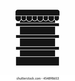 Empty supermarket refrigerator icon in simple style isolated vector illustration
