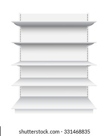 Empty supermarket shelf on white background.Vector illustration.