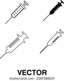 Empty syringe icon set vector illustration on white background 