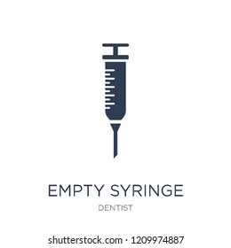 Empty syringe icon. Trendy flat vector Empty syringe icon on white background from Dentist collection, vector illustration can be use for web and mobile, eps10