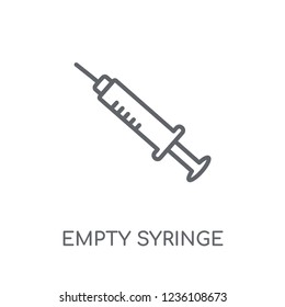 Empty syringe linear icon. Modern outline Empty syringe logo concept on white background from Dentist collection. Suitable for use on web apps, mobile apps and print media.