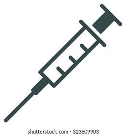 Empty Syringe vector icon. Style is flat symbol, soft blue color, rounded angles, white background.
