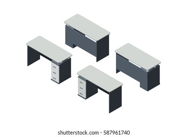 empty table for office and home Isometric Vector Illustration Created For Mobile, Web, Decor, Print Products, Application