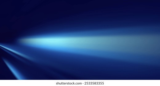 Mesa vazia no fundo de parede azul suave. Composição com reflexões de luz abstratas e sombras. 