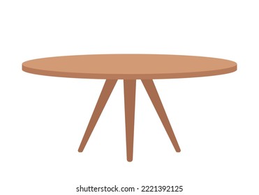 Empty table semi flat color vector object. Editable element. Full sized item on white. Part of house interior simple cartoon style illustration for web graphic design and animation