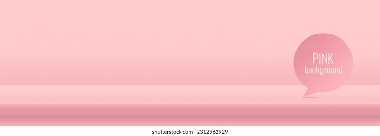 Empty tabletop or shelf for product display presentation with pink background. Shelves to show product suitable for advertising