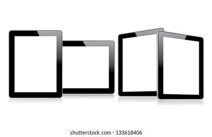 Empty tablets with multiple views eps10 vector