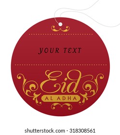 Empty tag design for Eid al adha festive gift. Vector design.
