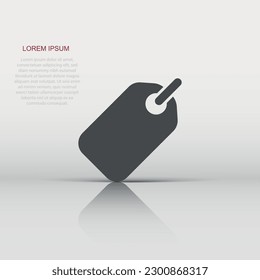 Empty tag icon in flat style. Discount sticker illustration on white isolated background. Promotion badge concept.