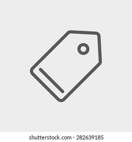 Empty tag icon thin line for web and mobile, modern minimalistic flat design. Vector dark grey icon on light grey background.