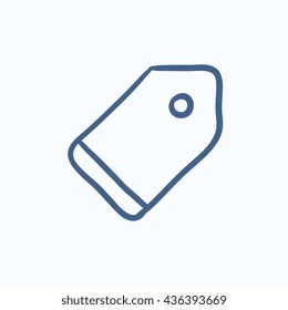 Empty tag vector sketch icon isolated on background. Hand drawn Empty tag icon. Empty tag sketch icon for infographic, website or app.