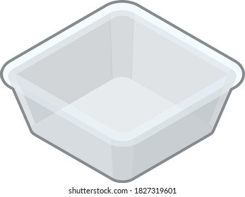 
Empty take-out containers. Isometric colorful illustration.