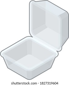 
Empty take-out containers. Isometric colorful illustration.