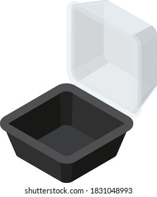 Contenedores de extracción vacíos. Isometric colorida ilustración.