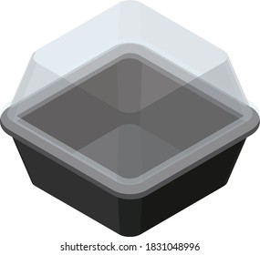 Contenedores de extracción vacíos. Isometric colorida ilustración.