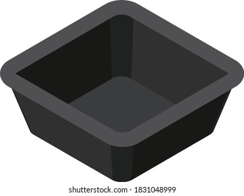 Empty take-out containers. Isometric colorful illustration.