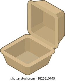 Empty take-out containers.Isometric colorful illustration.
