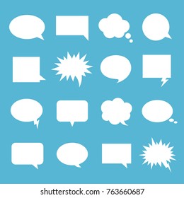Empty talk bubble set. Speech bubbles for messenger, text message to communicate, comic books, comics and cartoons design. Vector flat style cartoon illustration