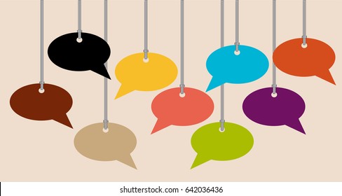 empty talk bubbles on a string, thought bubble vector
