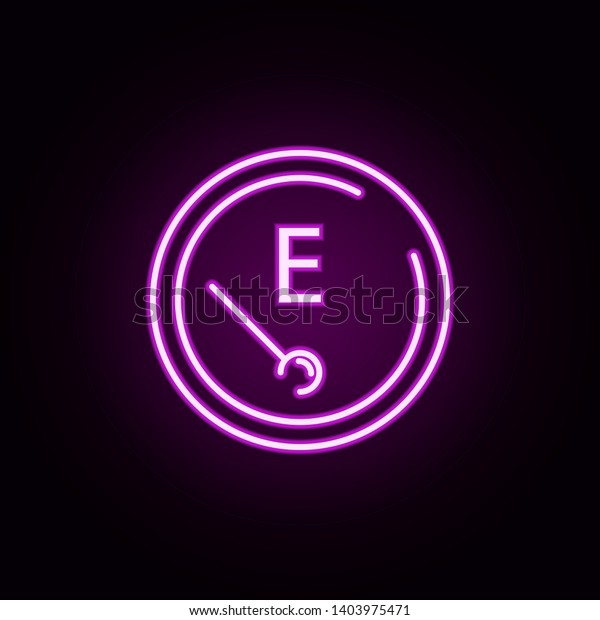 empty\
tank neon icon. Elements of transportation set. Simple icon for\
websites, web design, mobile app, info\
graphics
