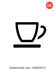 Empty tea cup Icon Flat Style Isolated Vector Illustration