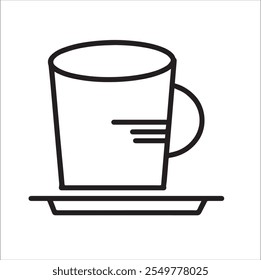 empty tea cup vector without decoration