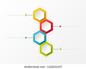 Empty template of colourful icons with copyspace. Vector.