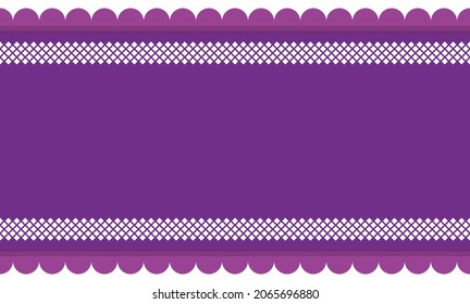 Empty template with purple 'papel picado' -or perforated paper- for Mexican Day of the Dead.