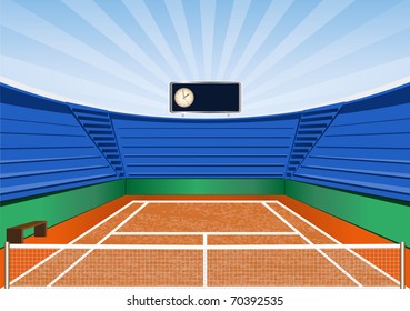 an empty tennis court