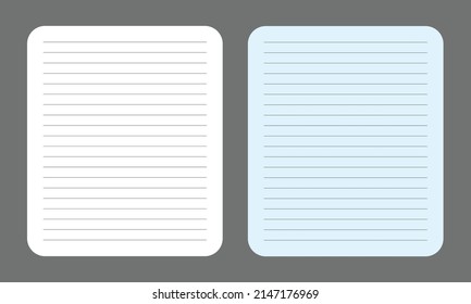 Empty text black lined paper document template with round corner edges, office icon, blank memo, web page, space object, text, vector illustration. Small note paper blank.