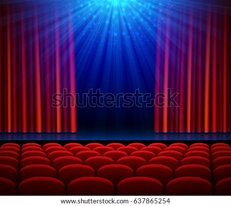Similar – Image, Stock Photo Curtain up. Premiere Drape