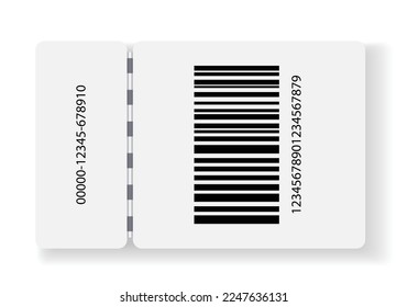 Empty ticket template. Blank concert ticket or lottery coupon. Event coupon or cinema movie theater card. Festival or circus paper empty flyer. Vector isolated illustration