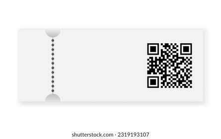 Empty ticket template. Blank concert ticket or lottery coupon. Event coupon or cinema movie theater card. Festival or circus paper empty flyer. Vector isolated illustration