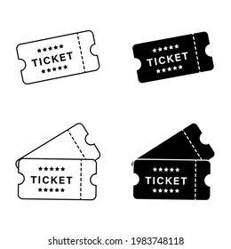 Empty ticket template. Concert movie theater and boarding blank tickets, lottery coupons. isolated modern coupon set for travelling, festival, airplane