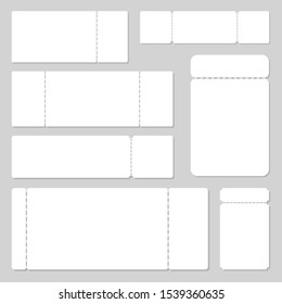 Empty ticket template vector design illustration isolated on grey background