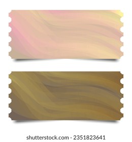 Empty ticket templates with a background of smooth waves. Vector illustration set