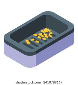 Leere Toilettenfilter Icon isometrische Vektorgrafik. Sand süße Tablette. Reinigungsraum