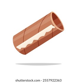 Empty toilet paper roll vector isolated on white background.