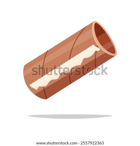 Empty toilet paper roll vector isolated on white background.