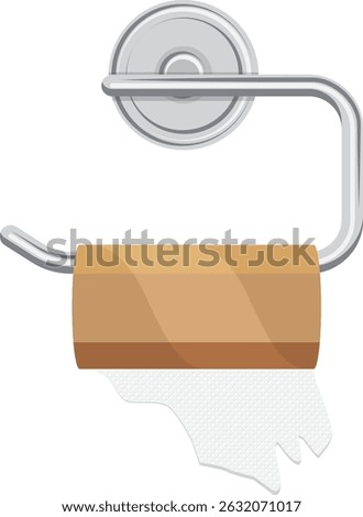 empty toilet paper roll vector drawing.
