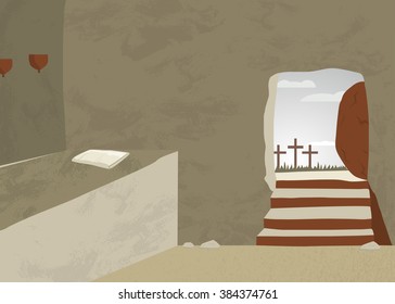 The empty tomb on Easter morning