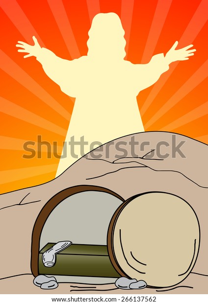 Empty Tombjesus Christ Risen Easter Vector Stock Vector (Royalty Free ...