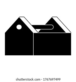 Leere Toolbox-Symbol Flache Illustration des Arbeitswerkzeugs