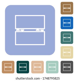 Empty toolbox white flat icons on color rounded square backgrounds