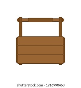 Empty toolbox. wooden tool box. vector illustration