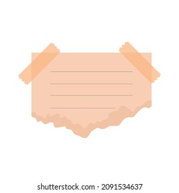 empty torn paper and tapes icon flat