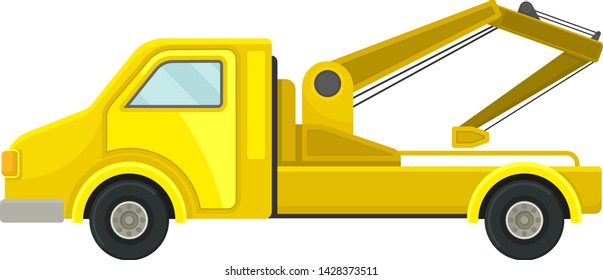Empty tow truck. Vector illustration on white background.