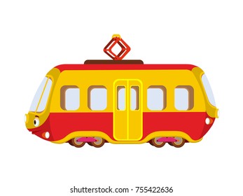 Empty Tram - Cartoon Vector Image