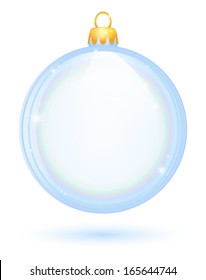 An empty transparent christmas decoration.