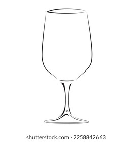 Empty, transparent and elegant cocktail glass. Ideal for menu design or as part of a logo.